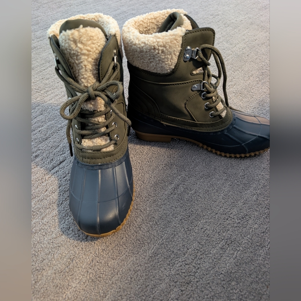 Tommy Hilfiger Green and Blue Lace Up Boots